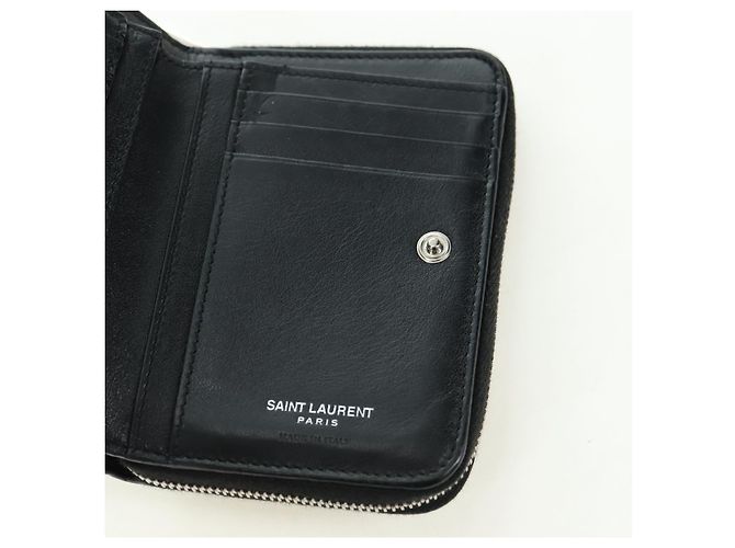 SAINT LAURENT Carteira Compacta Cassandra Croco Embossing Black Auth 179335M Preto - vista 19