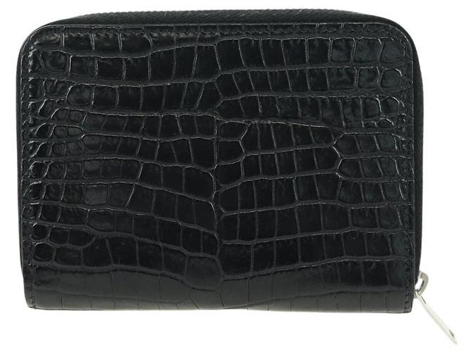 SAINT LAURENT Carteira Compacta Cassandra Croco Embossing Black Auth 179335M Preto - vista 2