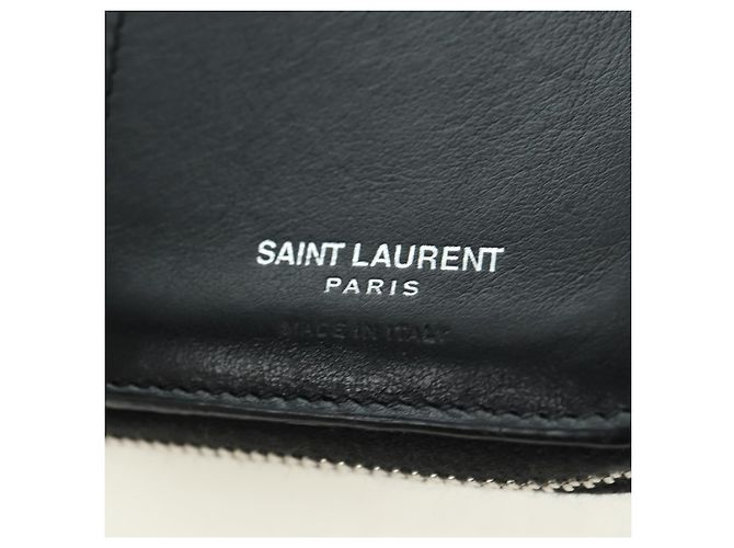 SAINT LAURENT Carteira Compacta Cassandra Croco Embossing Black Auth 179335M Preto - vista 20