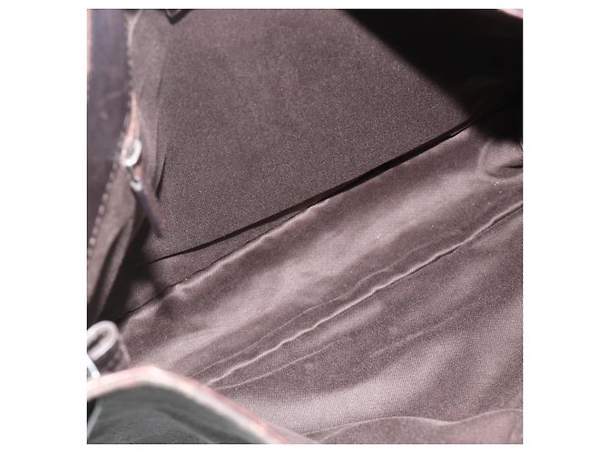 Borsa a Spalla GUCCI GG Canvas Marrone Scuro Argento 90656 Auth 177610 - vista 11