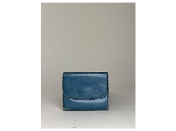 Vintage Miu Miu Pebbled Wallet Blue - view 2
