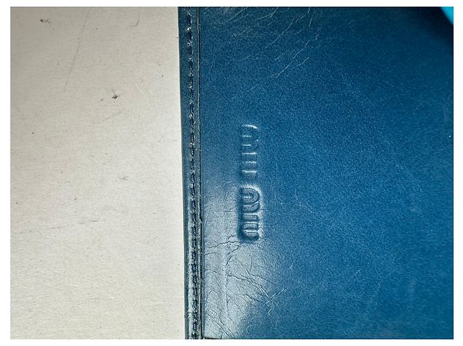 Vintage Miu Miu Pebbled Wallet Blue - view 4