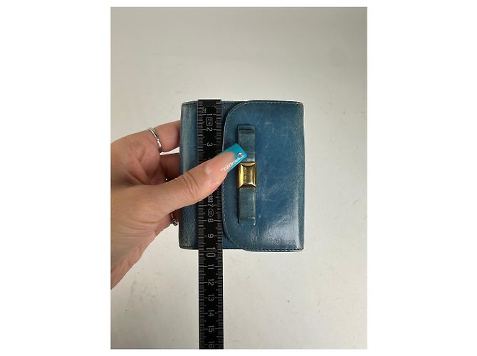 Vintage Miu Miu Pebbled Wallet Blue - view 7