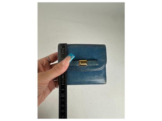 Vintage Miu Miu Pebbled Wallet Blue - view 8