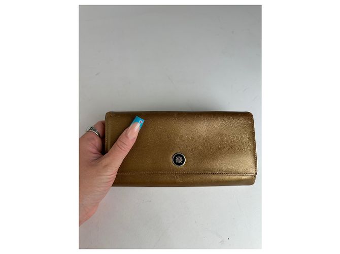 Vintage Loewe Smooth Wallet Gold Golden - view 3