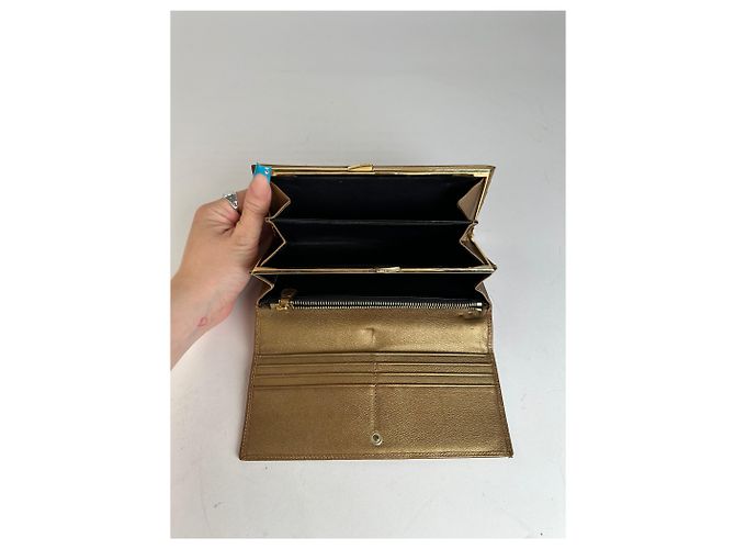 Vintage Loewe Smooth Wallet Gold Golden - view 4