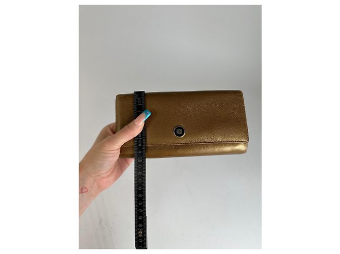 Vintage Loewe Smooth Wallet Gold Golden - view 7
