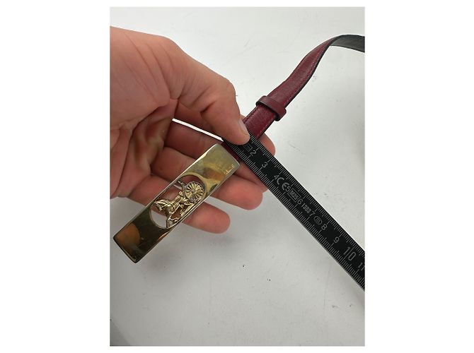 Edge Céline Cintura in pelle vintage Celine bordeaux Bordò - vista 11
