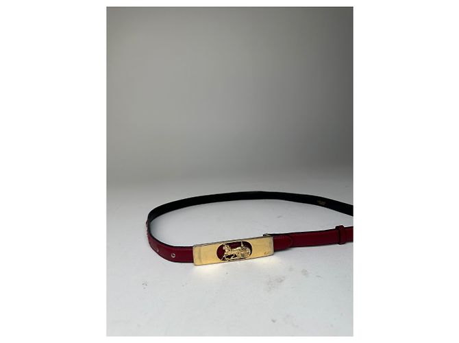 Edge Céline Cintura in pelle vintage Celine bordeaux Bordò - vista 3