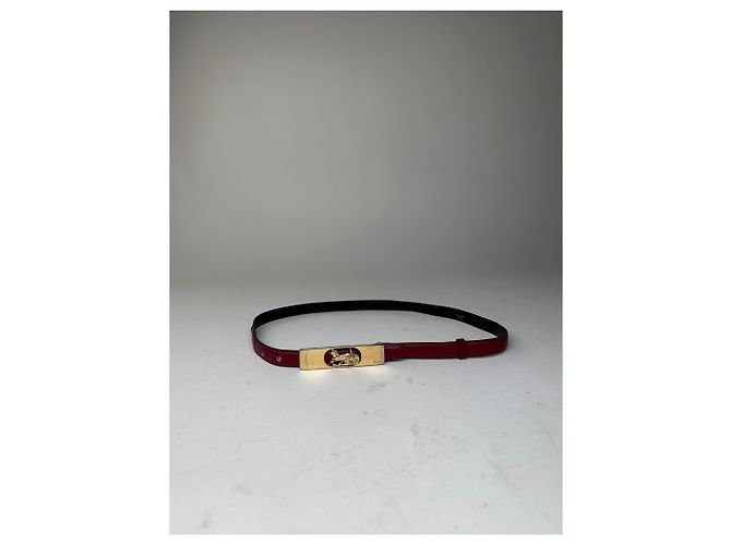 Edge Céline Cintura in pelle vintage Celine bordeaux Bordò - vista 7