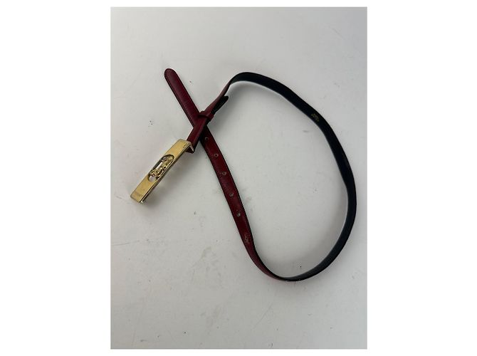 Edge Céline Cintura in pelle vintage Celine bordeaux Bordò - vista 9