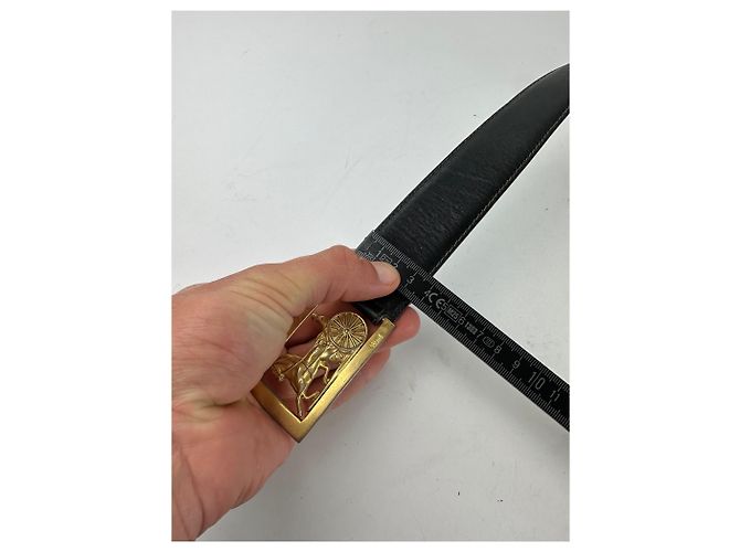 Céline Vintage Celine Glattleder-Gürtel Schwarz - Ansicht 11