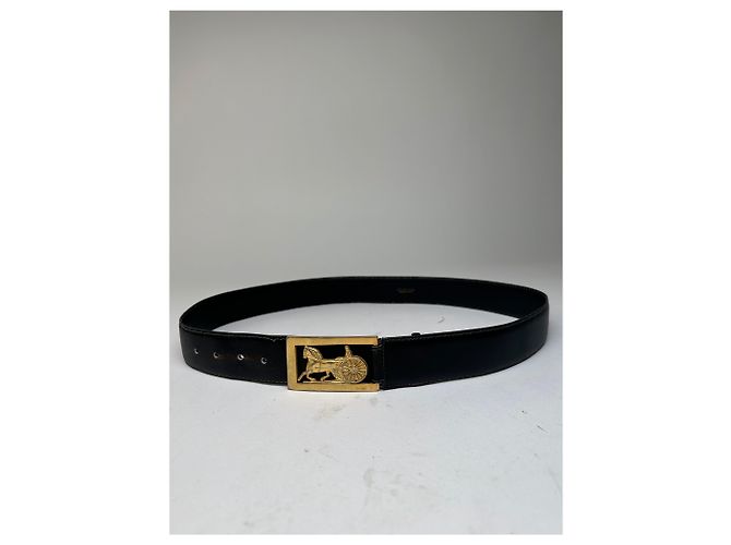 Céline Vintage Celine Glattleder-Gürtel Schwarz - Ansicht 12