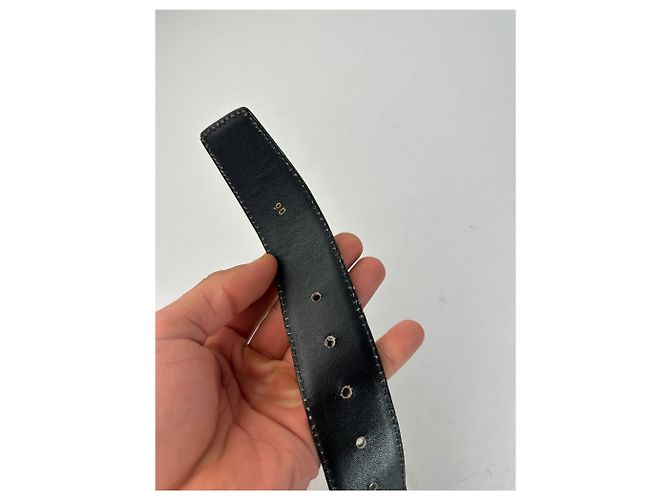 Céline Vintage Celine Glattleder-Gürtel Schwarz - Ansicht 3