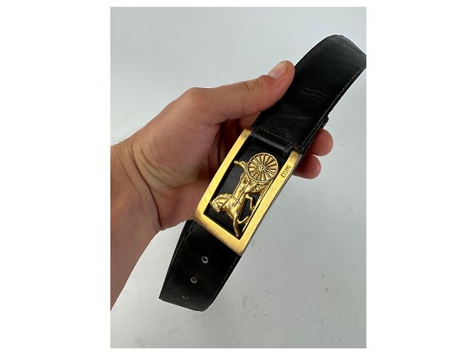 Céline Vintage Celine Glattleder-Gürtel Schwarz - Ansicht 5