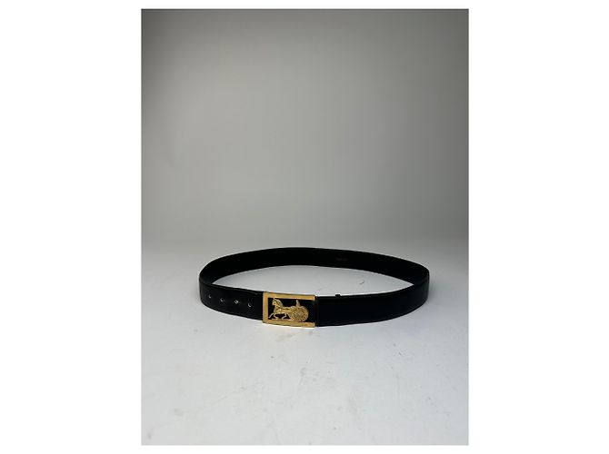 Céline Vintage Celine Glattleder-Gürtel Schwarz - Ansicht 6