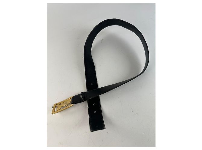 Céline Vintage Celine Glattleder-Gürtel Schwarz - Ansicht 7