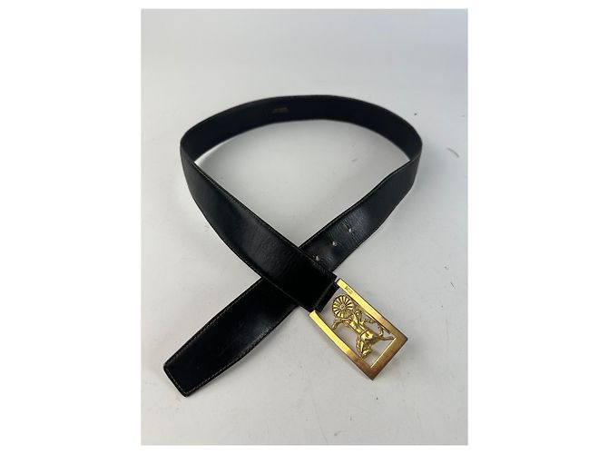 Céline Vintage Celine Glattleder-Gürtel Schwarz - Ansicht 9