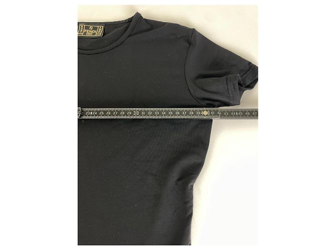 T-shirt in cotone vintage Fendi nera Nero - vista 12