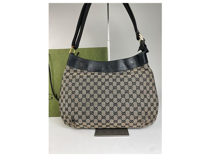 Vintage Gucci Canvas Hobo Bag Braun - Ansicht 13
