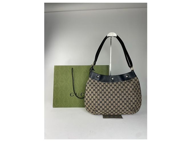 Vintage Gucci Canvas Hobo Bag Braun - Ansicht 14