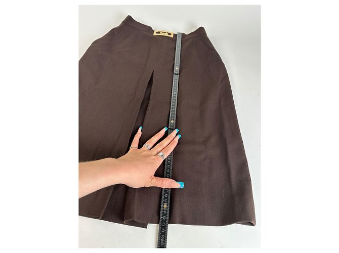 Céline Vintage Celine Wollrock braun - Ansicht 7