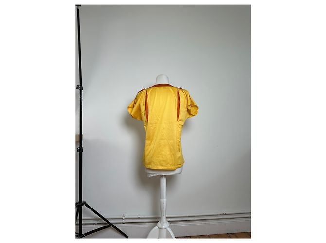 T-shirt in cotone vintage Dior gialla Giallo - vista 11
