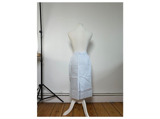 Vintage Givenchy Seidenrock Light Blau - vista 3
