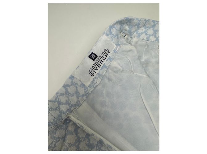 Vintage Givenchy Seidenrock Light Blau - vista 4