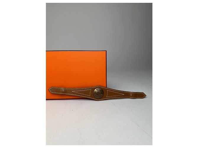 Bracciale liscio vintage Hermès marrone - vista 4