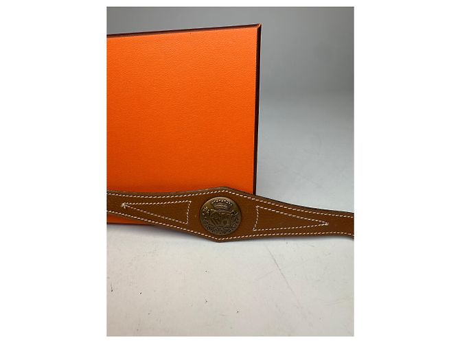 Bracciale liscio vintage Hermès marrone - vista 5