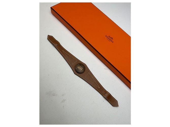 Bracciale liscio vintage Hermès marrone - vista 6