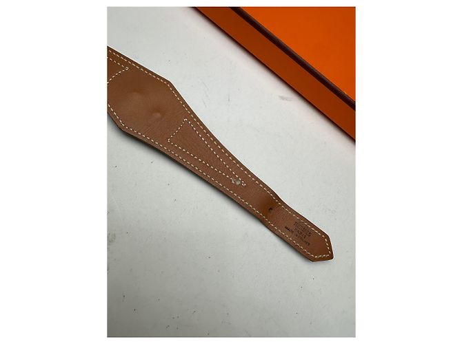 Bracciale liscio vintage Hermès marrone - vista 8