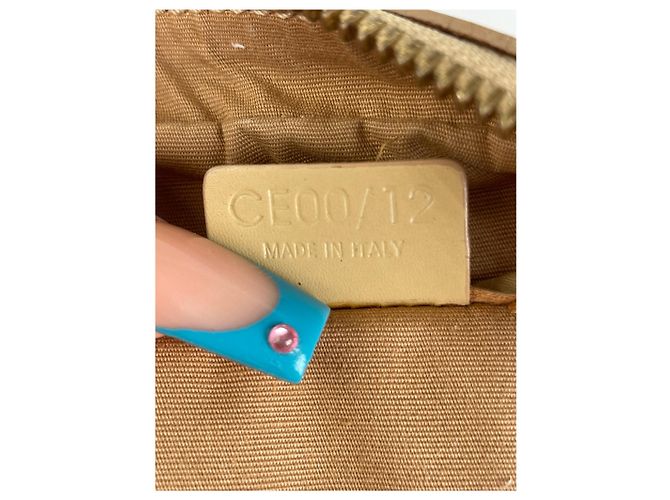 Céline Celine Bowling Bag aus beige Leder mit geprägtem Logo-Muster - Ansicht 3