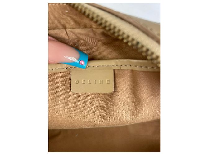 Céline Celine Bowling Bag aus beige Leder mit geprägtem Logo-Muster - Ansicht 4