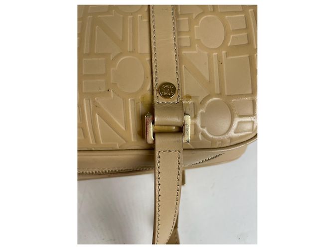 Céline Celine Bowling Bag aus beige Leder mit geprägtem Logo-Muster - Ansicht 9