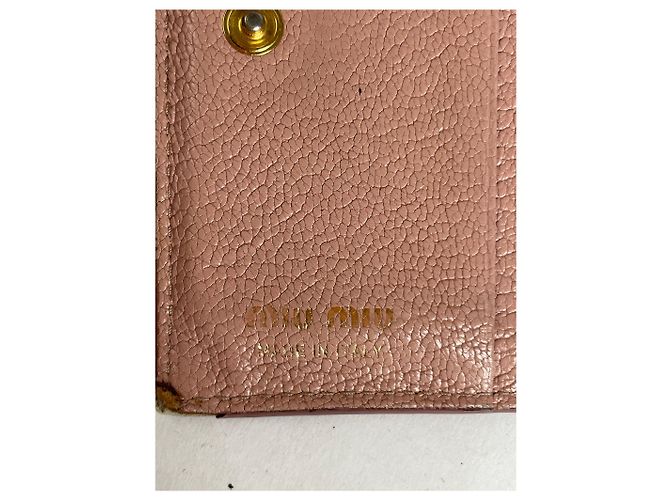 Miu Miu Ledergeldbörse Distressed Pink - Ansicht 4