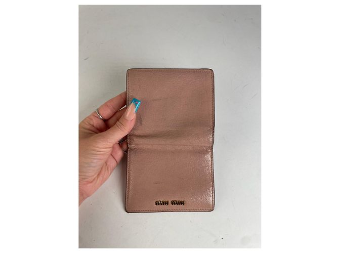 Miu Miu Ledergeldbörse Distressed Pink - Ansicht 5
