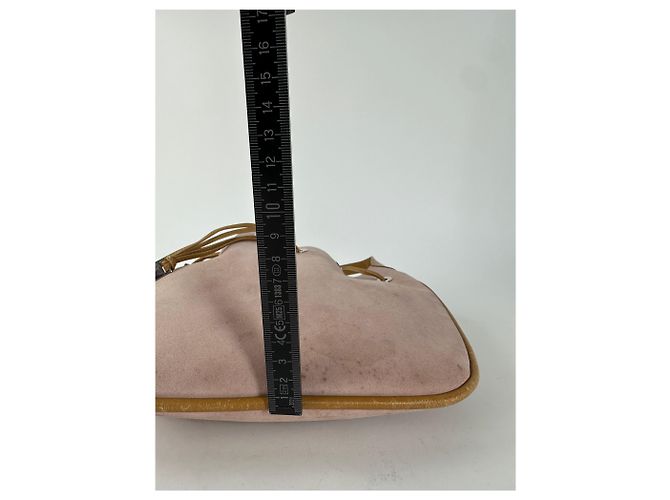 Borsa Hobo Gucci in scamosciato rosa con chiusura a coulisse - vista 11