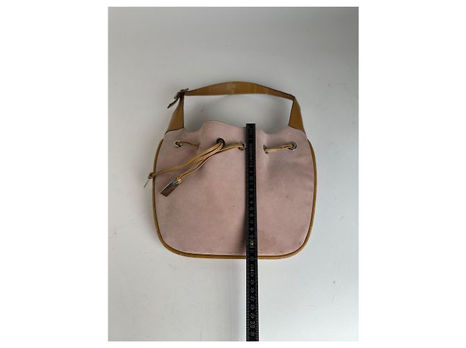Borsa Hobo Gucci in scamosciato rosa con chiusura a coulisse - vista 13