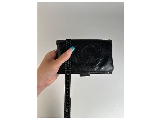 Timeless Chanel Black Leather Embossed Logo Wallet Accessory - view 10