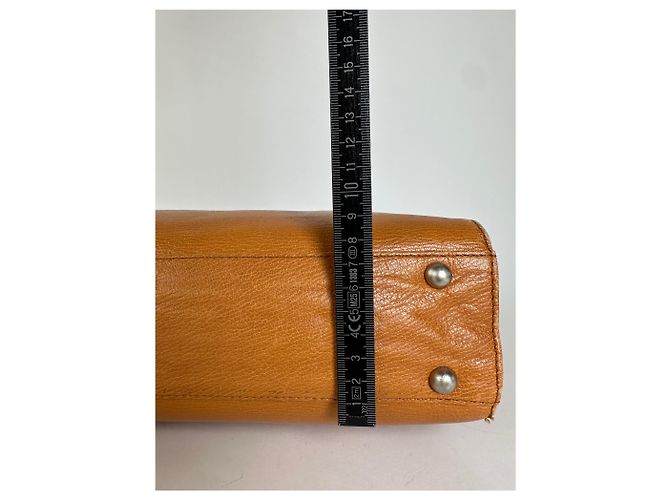 Bolso Tote Courreges de cuero color canela con herrajes en tono plata Camello - vista 10