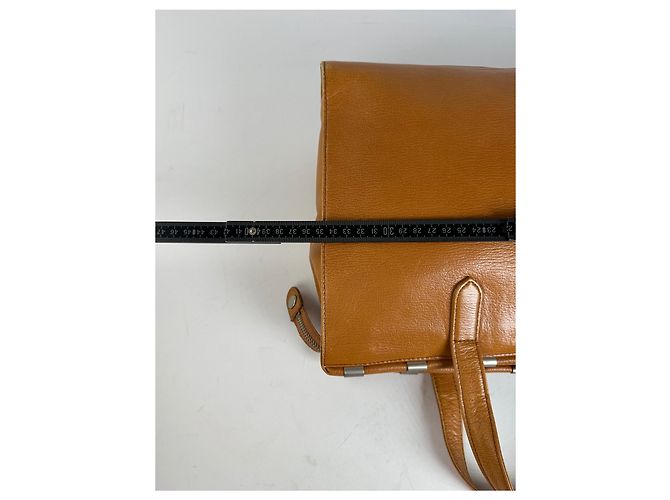 Bolso Tote Courreges de cuero color canela con herrajes en tono plata Camello - vista 11