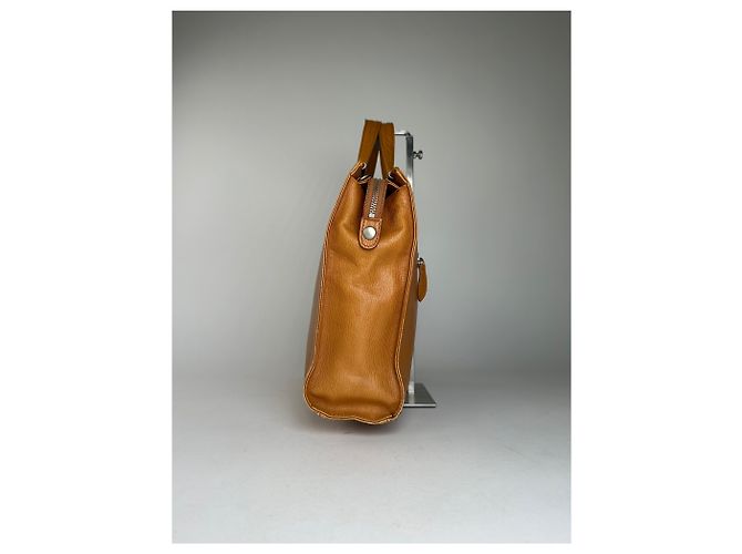 Bolso Tote Courreges de cuero color canela con herrajes en tono plata Camello - vista 5