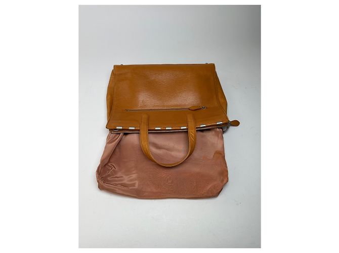 Bolso Tote Courreges de cuero color canela con herrajes en tono plata Camello - vista 7