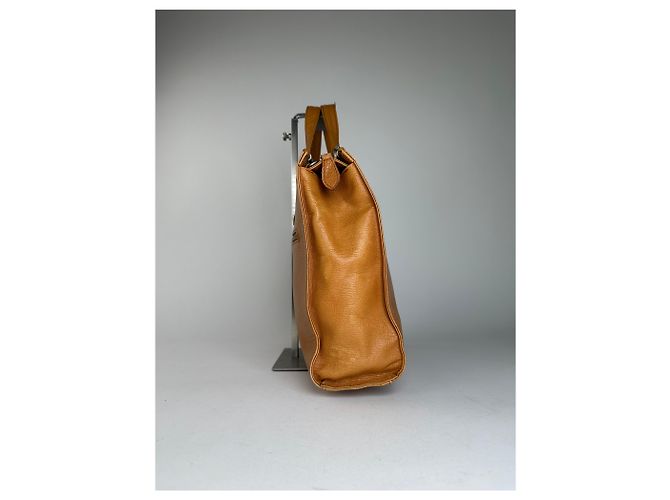 Bolso Tote Courreges de cuero color canela con herrajes en tono plata Camello - vista 8