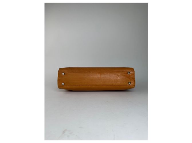 Bolso Tote Courreges de cuero color canela con herrajes en tono plata Camello - vista 9