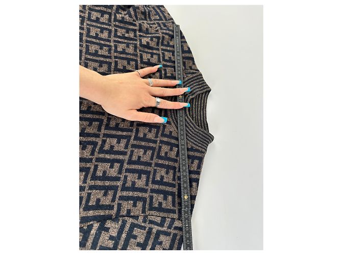 Suéter de punto Fendi Iconic FF Monogram Marrón Castaño - vista 11