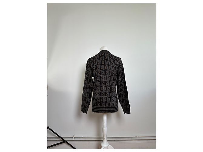 Suéter de punto Fendi Iconic FF Monogram Marrón Castaño - vista 13