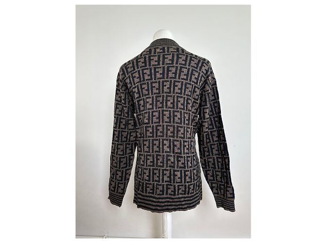 Suéter de punto Fendi Iconic FF Monogram Marrón Castaño - vista 2